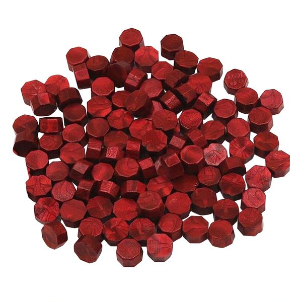 200 Metallic Burgandy Red Wax Seal Beads