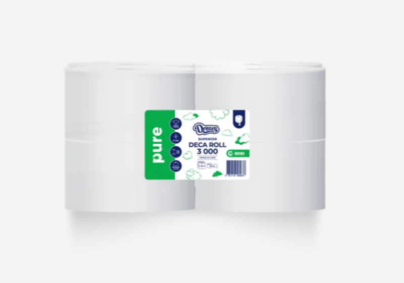 Dream 1-Ply Decca Rolls 3000 Sheets Superior - Pack of 8