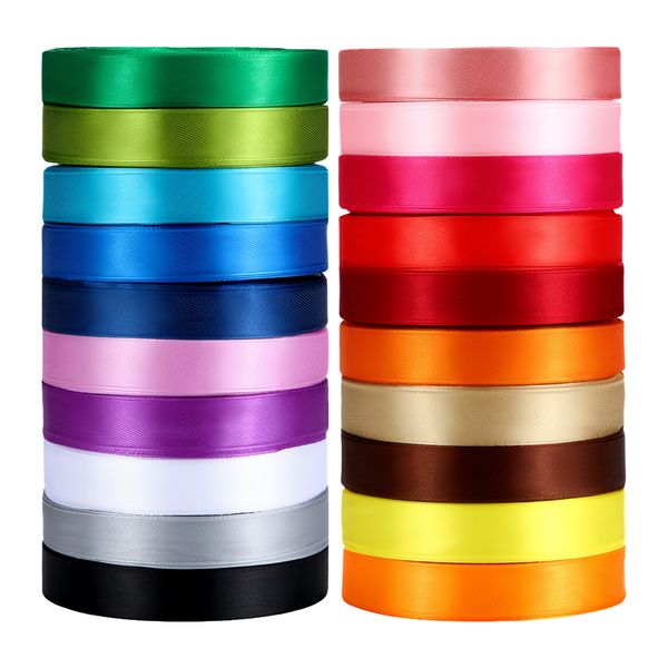 20 Rolls Satin Ribbon-10mm W - Gift Wrapping Decor,22M/Roll