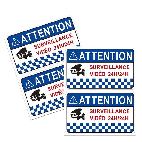 4-Pack High-Visibility Video Surveillance Warning Signs