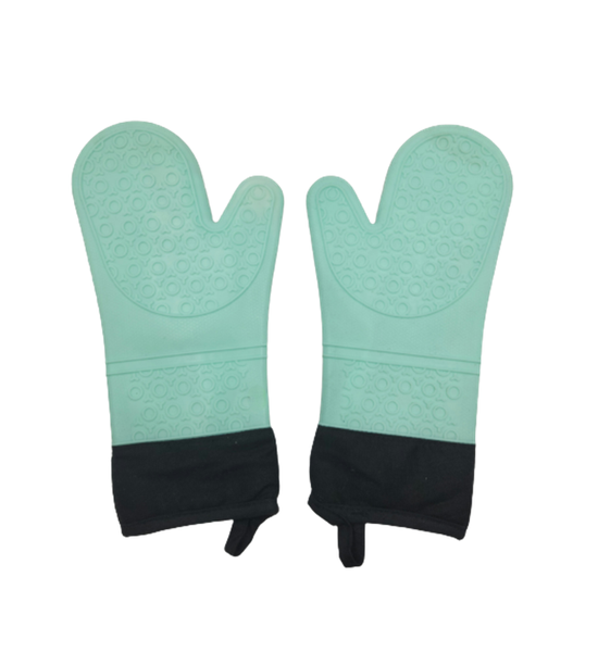 Silicone Oven Mitts Set - Green