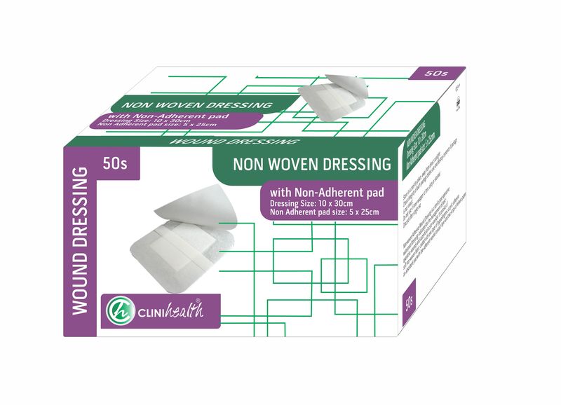 Dressing Non-Woven with Pad 10x30cm- 50s