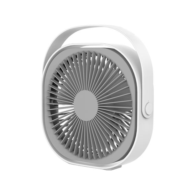 Portable USB Recharging 3 Speeds Desktop Mini Fan for Home Office - White