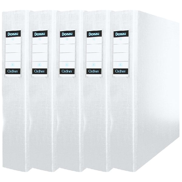 Donau A4 Ring Binder File 30mm - 2 ring, White (Pack of 5)