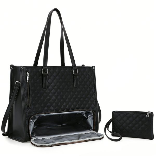 2 in 1 Work Tote with Compartment 15.6" Laptop Bag &amp; Women Tote Bag Handbag