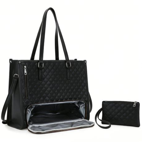 2 in 1 Work Tote with Compartment 15.6" Laptop Bag & Women Tote Bag Handbag Image