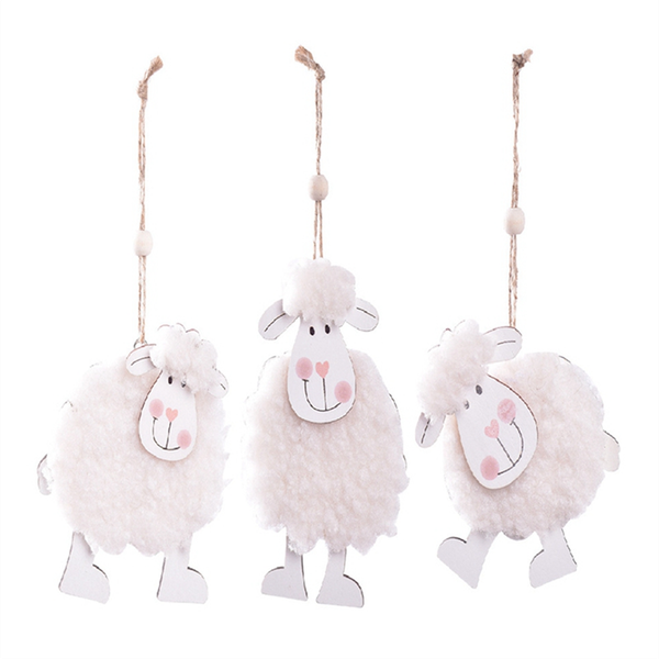 Wooden Pendant Cute Little-Sheep Hanging Ornament