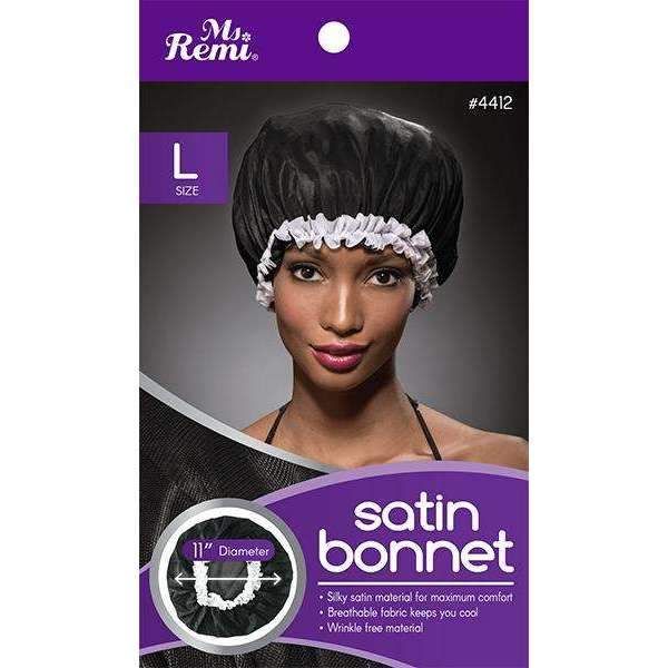 Ms. Remi - Satin Bonnet L Black- 6 Pack