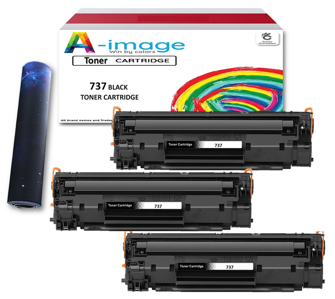 Black Toner Cartridge Compatible with Canon 737 - Set of 3
