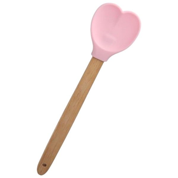 Heart Design Silicone Spatula With Heat-Resistance - Pink
