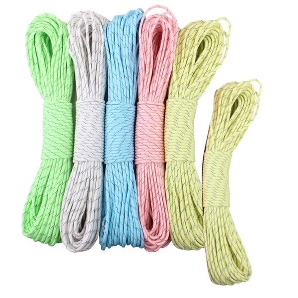 Camping Paracord 6 x 3M Luminous Reflective