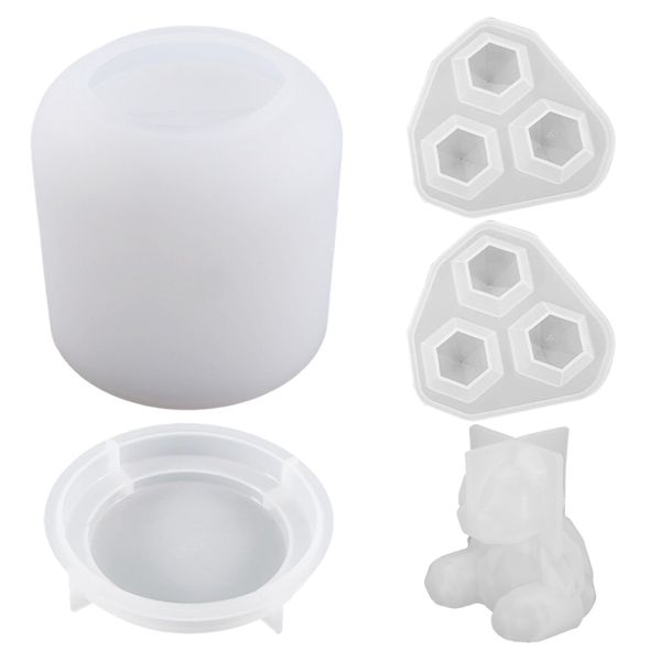 Home DIY Rounded Storage Box Mould with Lid &amp; Accessories Set of 5 (9cm)