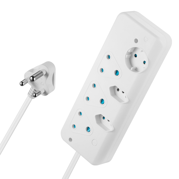 Switched 6-Way Basic Multiplug with Overload Protection - 0.5m