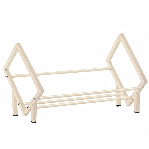 White Carbon Steel Tabletop Shelf - Desktop Bookshelf Storage Rack