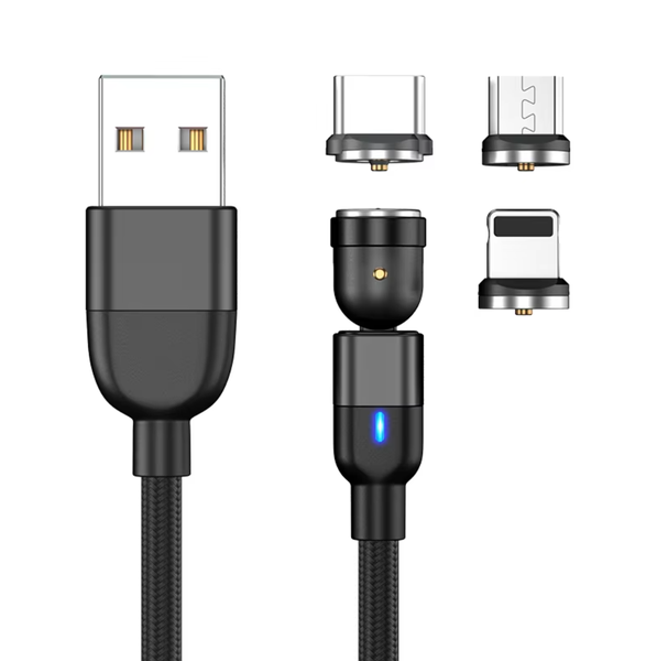 USB 3 in 1 Cable Magnet USB Type C Micro Charger Cable for Phone