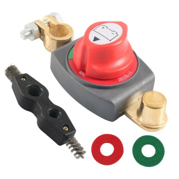 Car battery negative terminal disconnect switch, main battery power switch