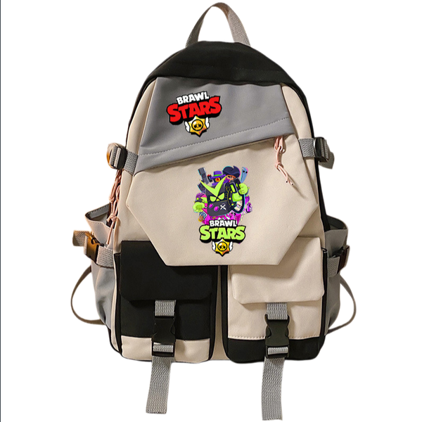 Game Merchandise Canvas Schoolbag Brawl Stars Patrern No.10 Color Blocking