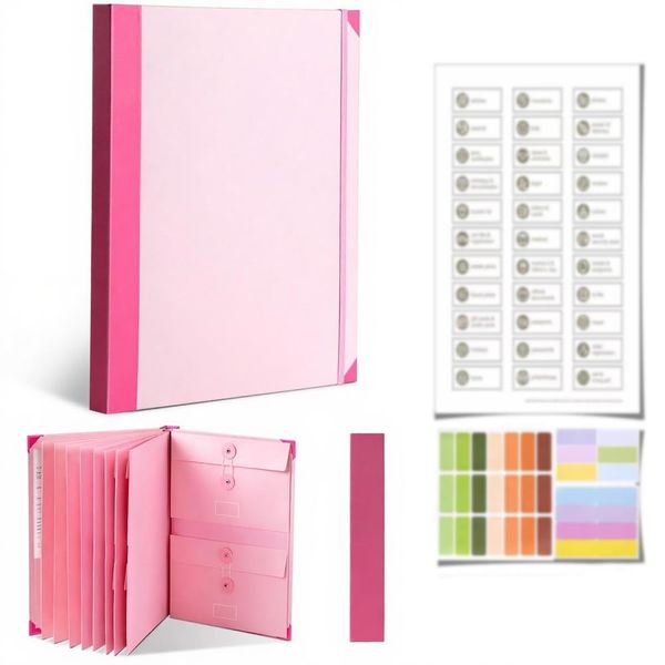 Document Organizer Folio Binder with Pockets for Home, School &amp; Office