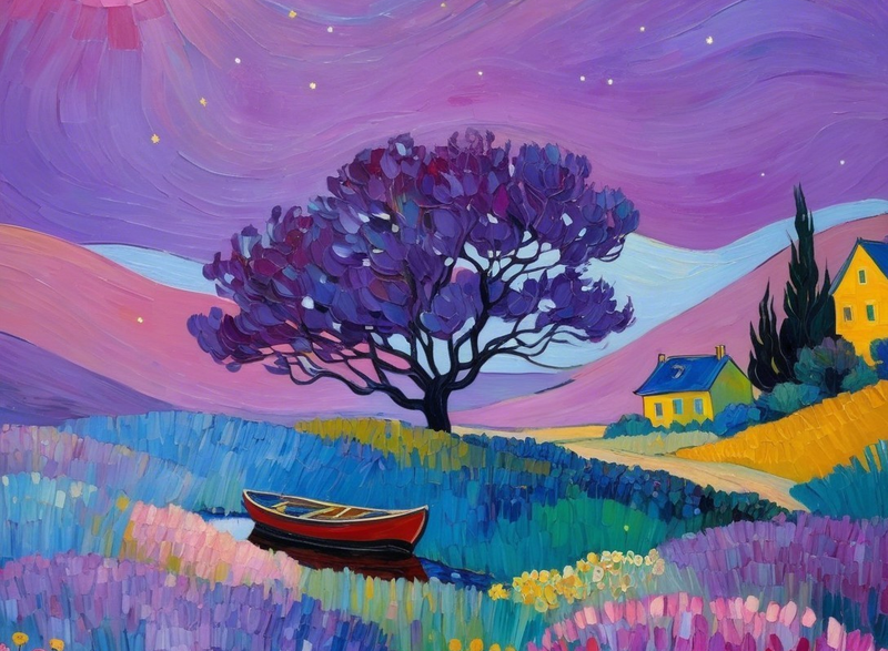 Canvas Wall Art Home Decor - Purple Views