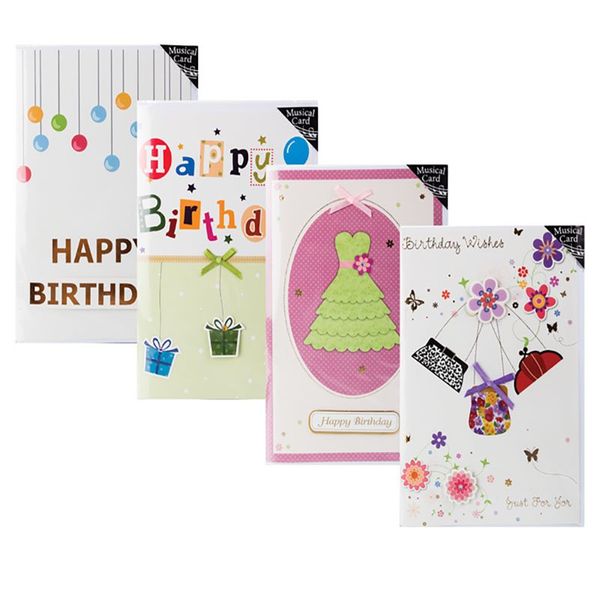 Card &amp; Envelope Birthday - Musical Melody When opened (12 Pack)