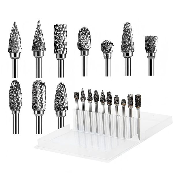 Tungsten Carbide Rotary Burr Set for Metal/Wood Engraving, Sculpting