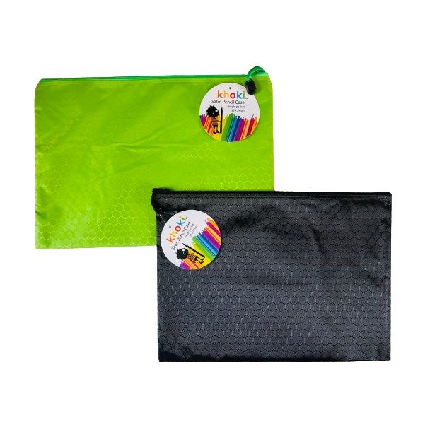 Khoki Satin Pencil Case - Single Pocket 33cm x 24cm (2 Piece)