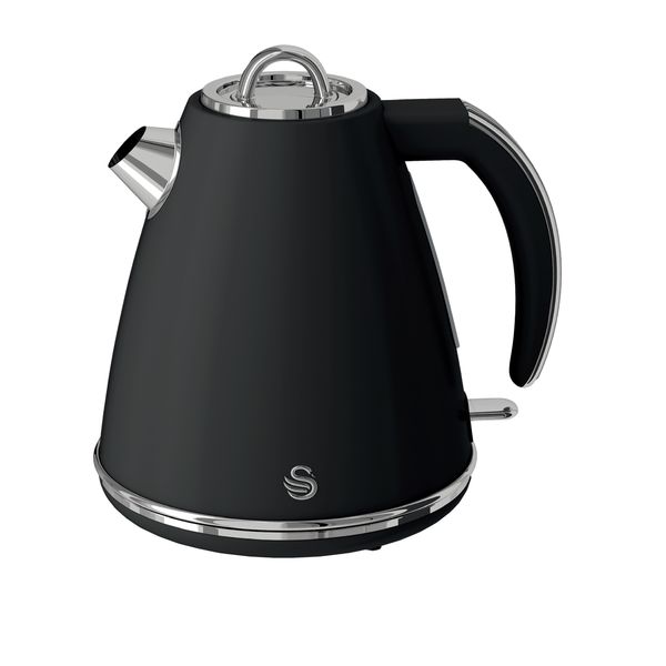 Swan 1.5 Litre Black Retro Jug Kettle