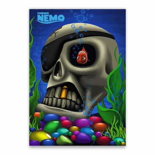 Finding Nemo Skull Poster - A1