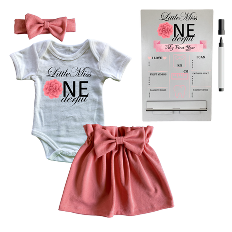 First Birthday Outfit Skirt vest Milestone sign Pink One derful Shop Today. Get it Tomorrow takealot