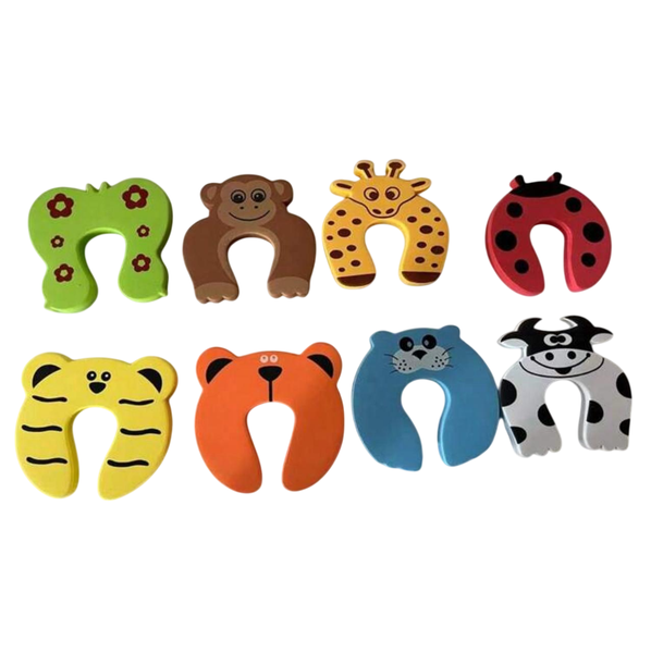 5 Piece Baby &amp; Toddler Anti-Pinch Door Stoppers Animal Guard Set
