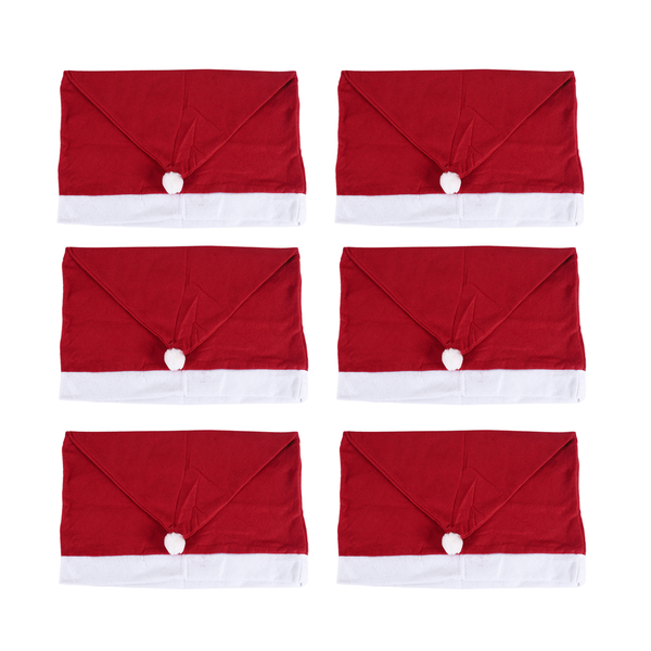 6 Pcs Christmas Chair Covers for Dining Room Holiday Decorations Red