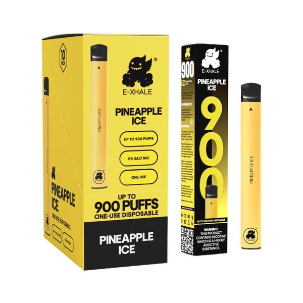 E-Xhale 900 Puffs Disposable Vapes - Pineapple Ice (Pack of 5)
