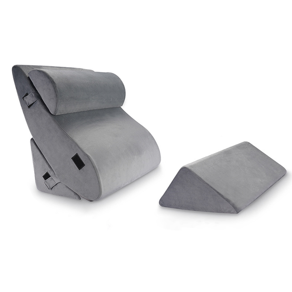4 Piece Bed Wedge Pillow Set Memory Foam Adjustable for Back &amp; Leg Pain