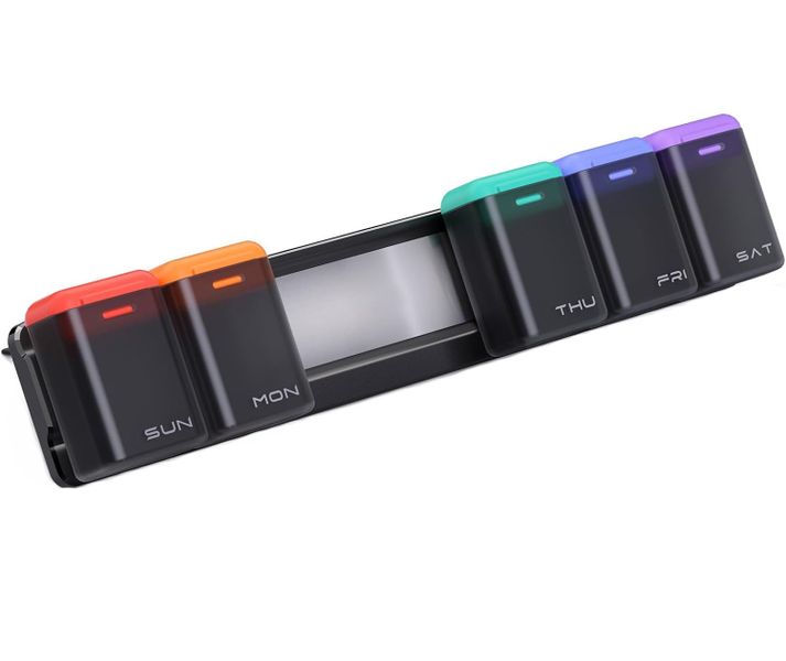 Weekly Pill Organizer Magnetic, Removable Pill Box, Large Travel Pill Case