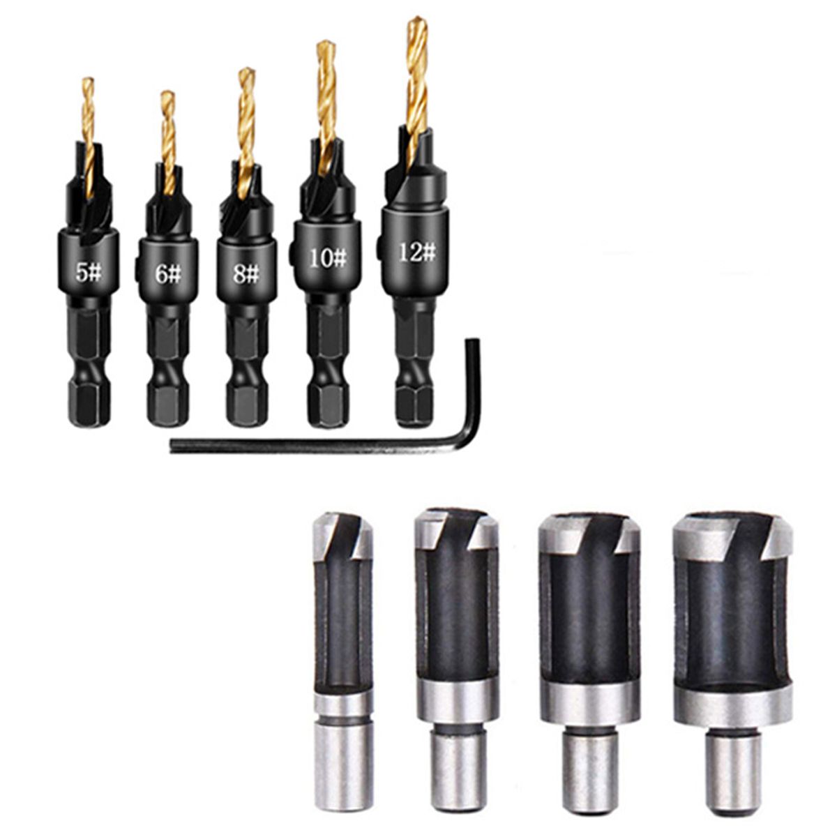 5Piece Countersink Drill woodworking drill Bit Set/4Piece Cork drill