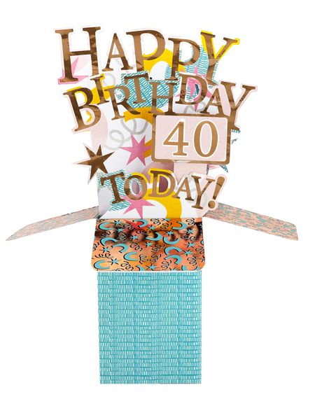Clever Cubes 3D Pop-up card - 40th Fem Birthday