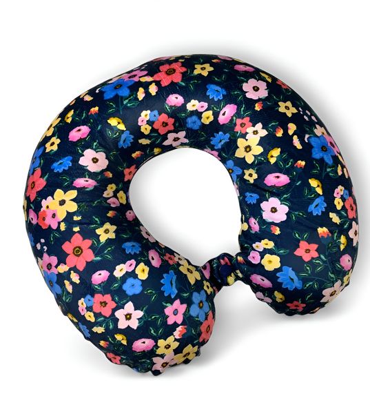 Floral Velour Travel Pillow - Soft, Convertible &amp; Compact
