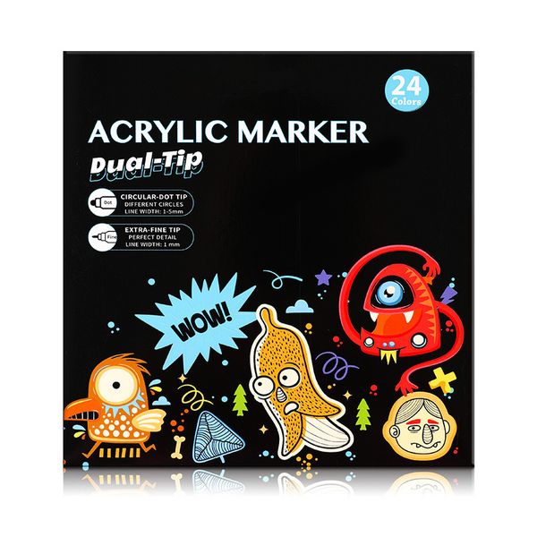 Acrylic Paint Pens Paint Markers-24/36Colors Dual Tip Paint Pens