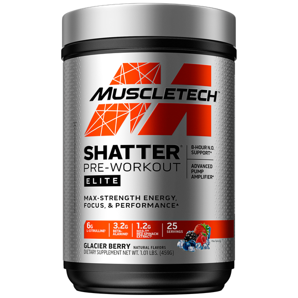 MuscleTech Shatter Elite Pre Workout Glacier Berry - 459g