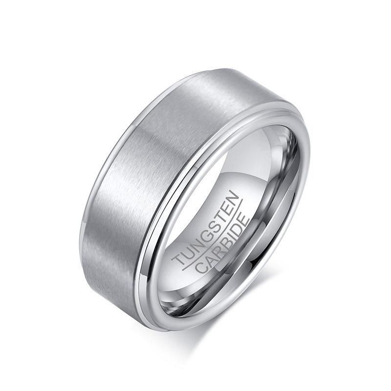 Tech Ten Mens 8MM Tungsten Carbide Ring Silver Shop Today Get It   S Zoom.file