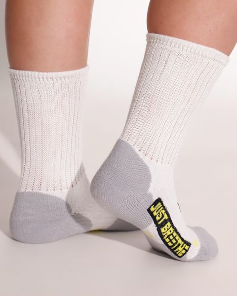 Breethe Cushioned Comfortable Coolmax Slack Knit Diabetic Socks - White