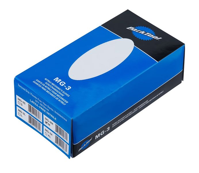 Park Tool MG-3 Heavy-Duty Nitrile Bicycle Mechanic's Gloves (Box of 100)
