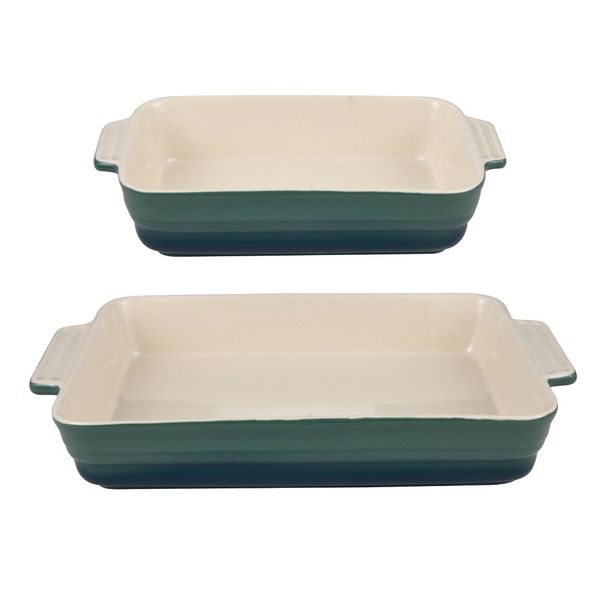 Bergner Excalibur Stoneware Rectangular Baking Dishes Set of 2