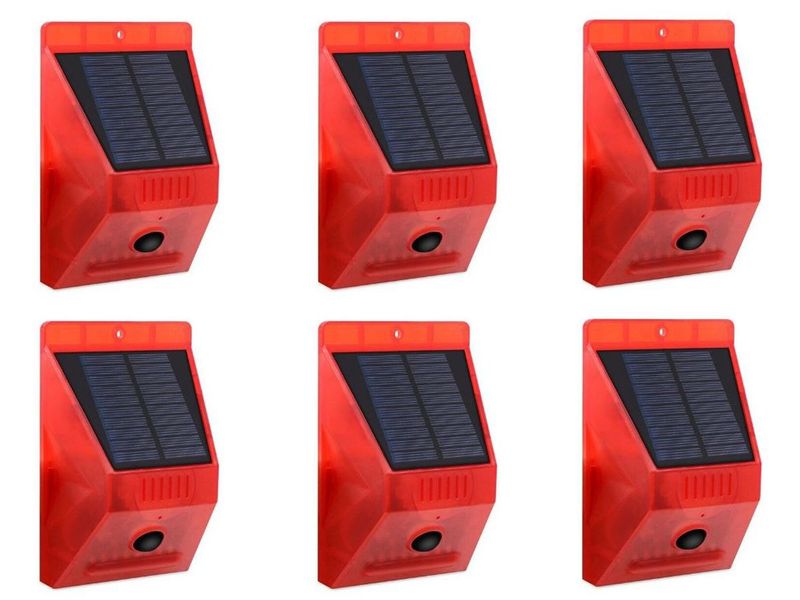 Solar Strobe Alarm Motion Detector Pack Of 6