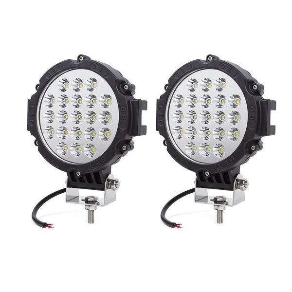 2PCS Black 7" 63W LED Work Light Beam for 4X4 Trucks ATV