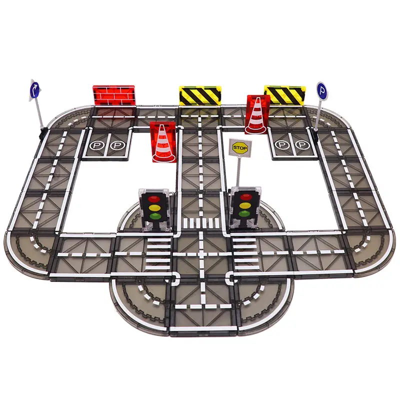 Magnescape 48 piece Magnetic Road Tiles Building Blocks Toy Set