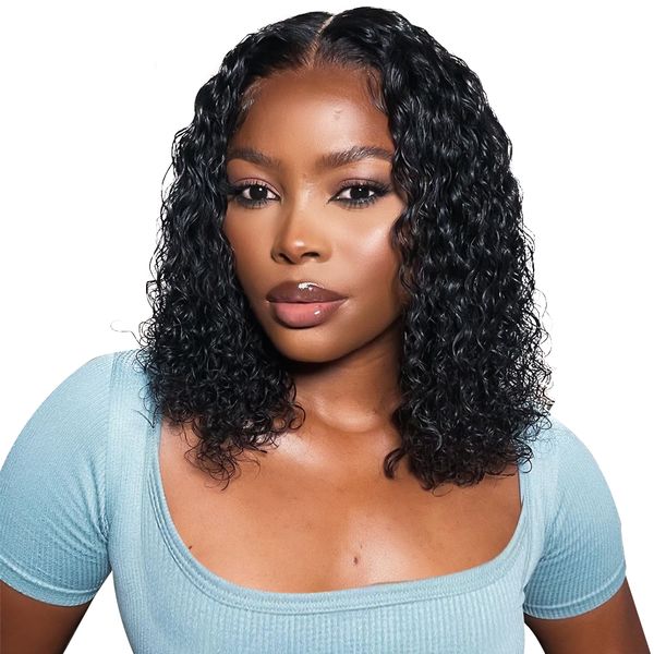 Water Wave Full Frontal Curls 100% Human Hair Brazilian Hair Wig