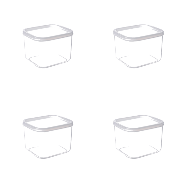 4 Pack Plastic Fresh-Keeping Food Storage Box - Transparent