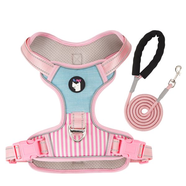 Heavy Duty Dog Harness Leash Set for Large Dogs Step In Reflective Harness