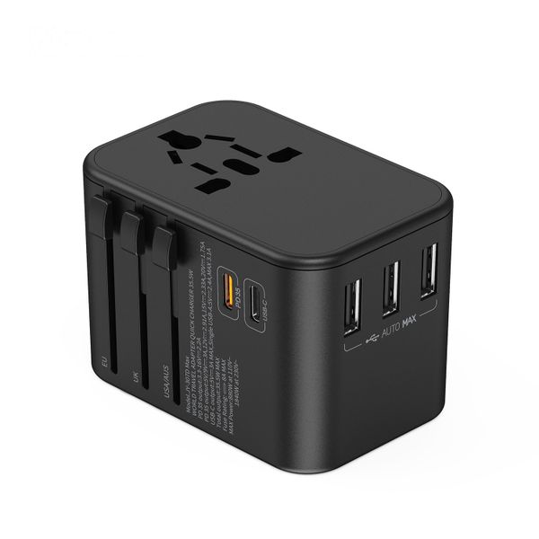 Universal Travel Adaptor 35W |Fast charging with 3 USB A; and 2 USB C ports
